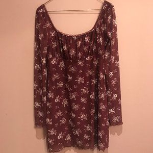 Maroon Floral Dress
